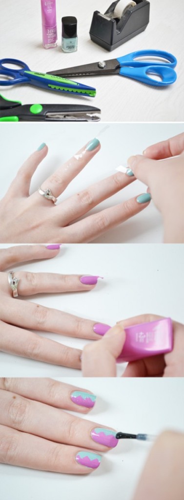 Ideas para decorar uñas con cinta adhesiva Muy facil 2